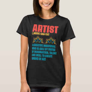 Paintpenselmålare för Noun Artist Definition T Shirt