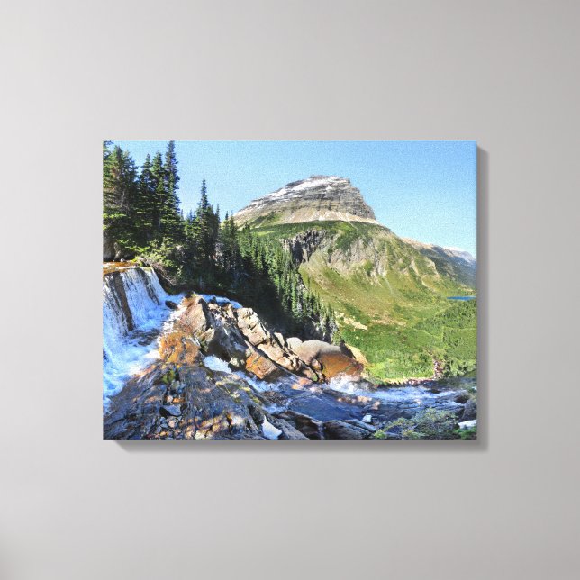 Paiota Falls - Glacier National Park Canvastryck (Framsida)
