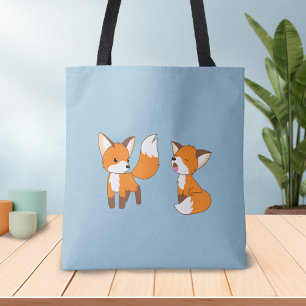 Pair av Cute Little Foxes Tygkasse