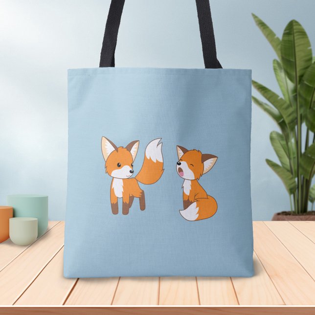 Pair av Cute Little Foxes Tygkasse (Skapare uppladdad)