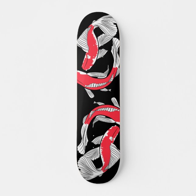 Pair av rödjapankoi-fisk mini skateboard bräda 18,5 cm (Framsida)