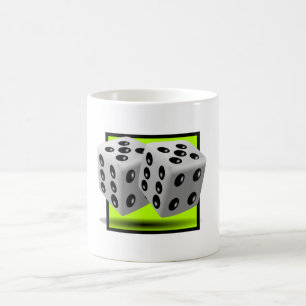 Pair of Black and White Lucky Dice Kaffemugg
