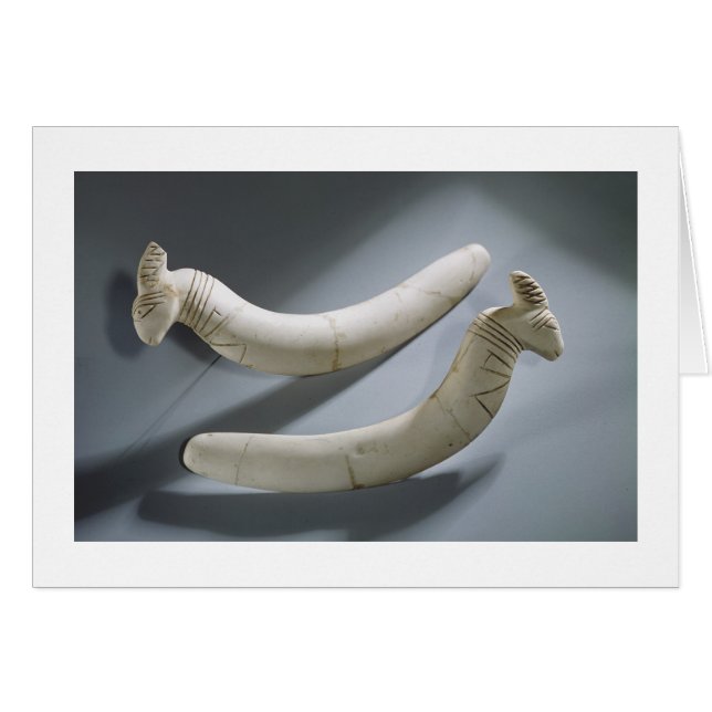 Pair of castanets, Thinite Period (hippopotamus iv Hälsningskort (Framsidan Horizontal)