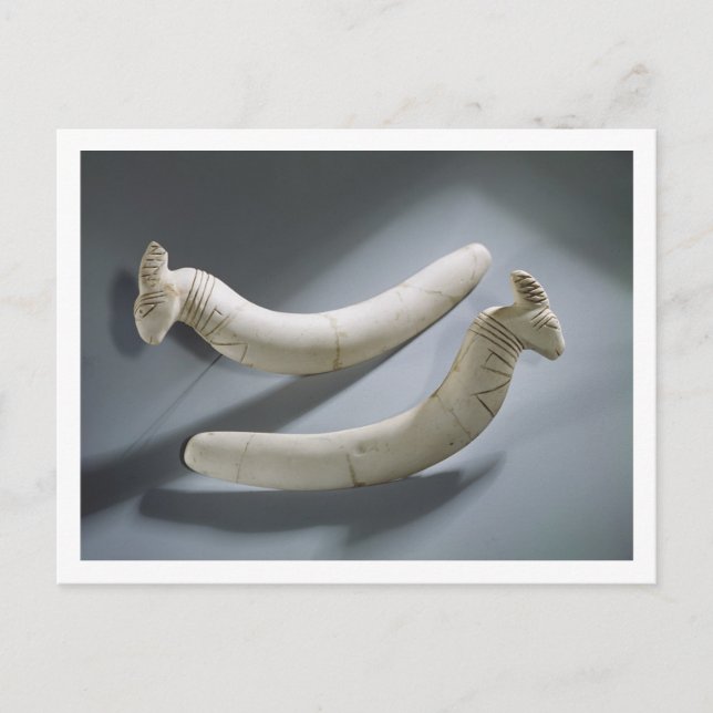 Pair of castanets, Thinite Period (hippopotamus iv Vykort (Framsida)