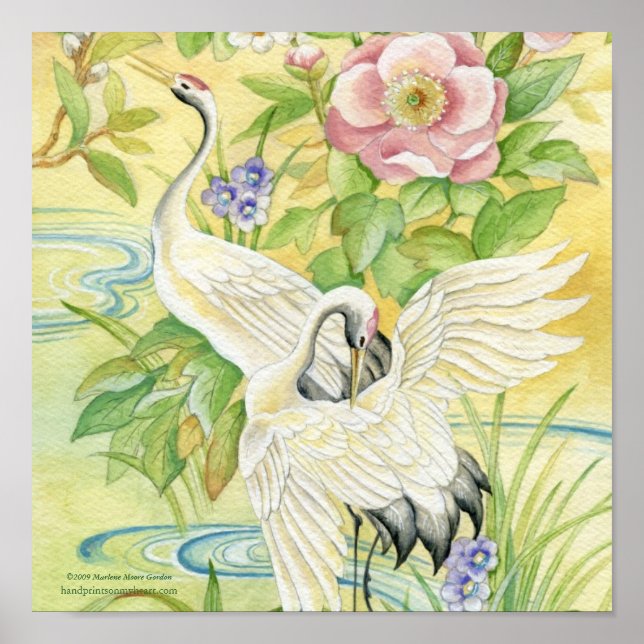 Pair of Cranes Print Poster (Framsidan)