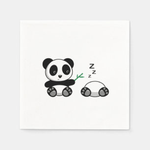 Pair of Cute Little Pandas Pappersservett