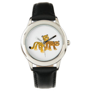 Pair of Cute Tecknad Cheetahs Watch Armbandsur