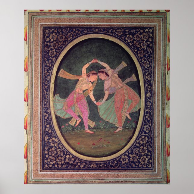Pair of dans-tjejer som utför en Kathak Poster (Framsidan)