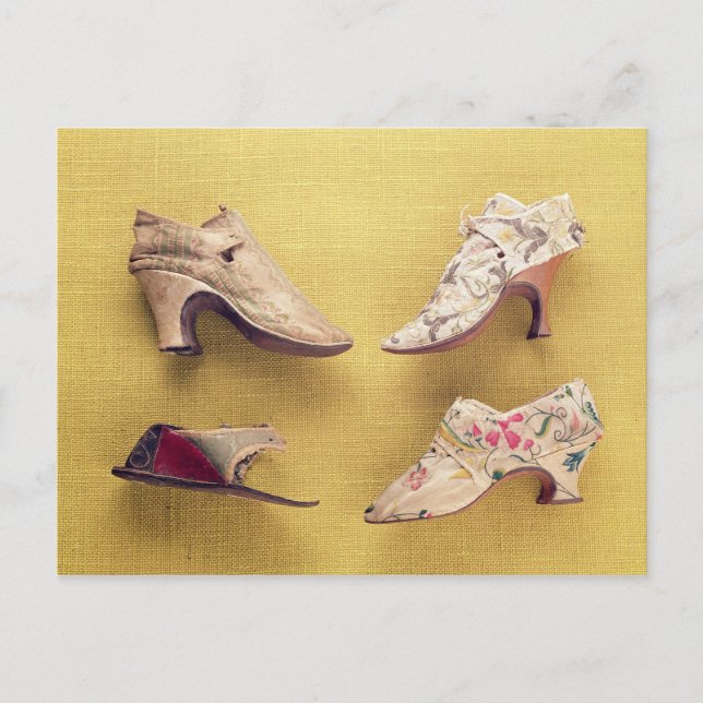 Pair of embroieded Footwear, c.1714 Vykort (Framsida)