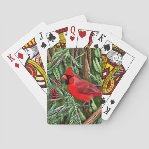 Pair of Majestic Vild Red Cardinals Casinokort