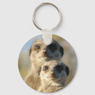 Pair of Meerkats Cute Photo Nyckelring