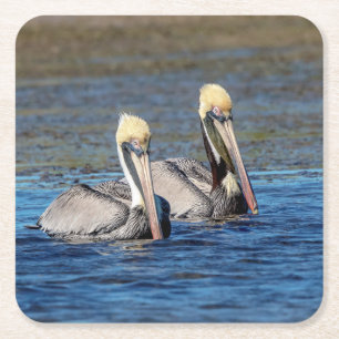 Pair of Pelicans Underlägg Papper Kvadrat