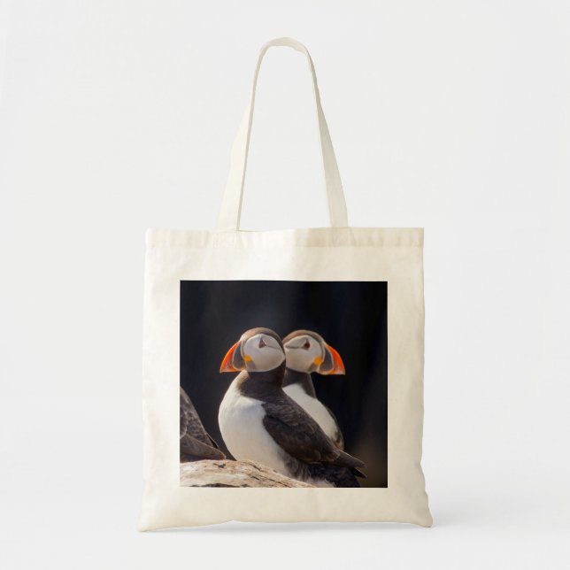 Pair of Puffins Photo Tygkasse (Framsidan)