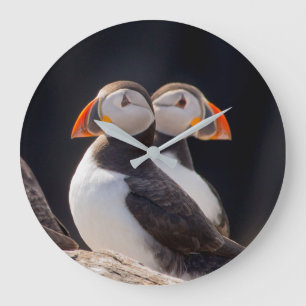 Pair of Puffins Stor Klocka