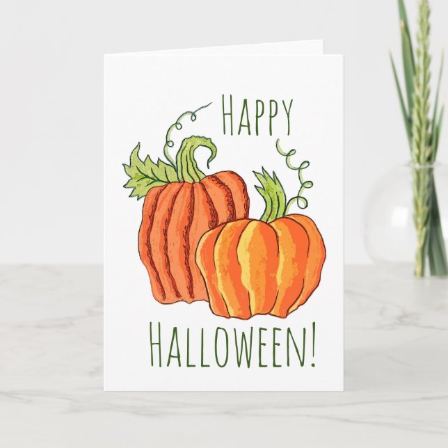 Pair of Pumpkins greeting Card Kort (Framsida)