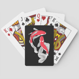 Pair of red japanese koi casinokort