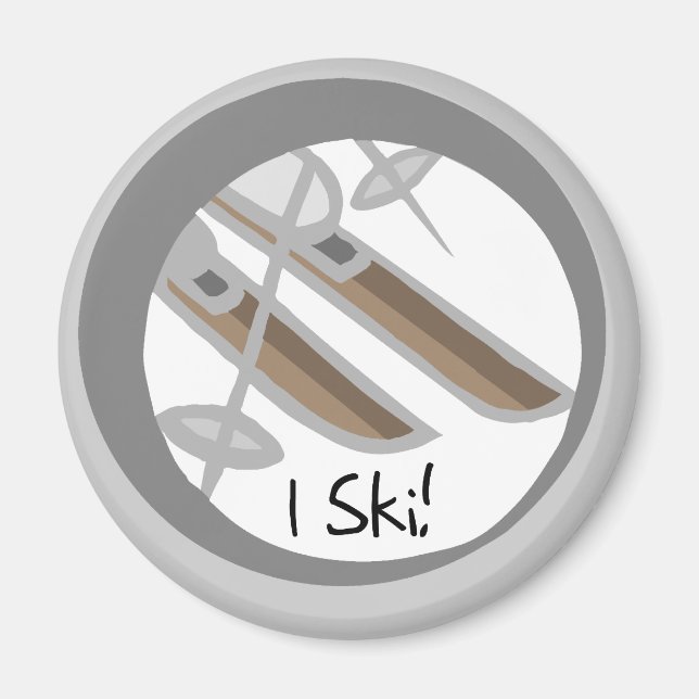 Pair of Skis I Ski T-shirts and Gifts Magnet (Framsidan)