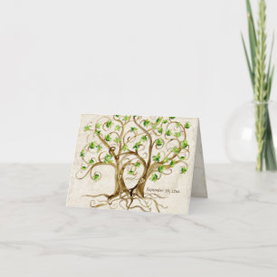 Pair of Swirl Träd Roots Antiqued Tan Parchment Kort