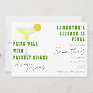 Pairs well Divorce Margarita Tequila Party Inbjudningar