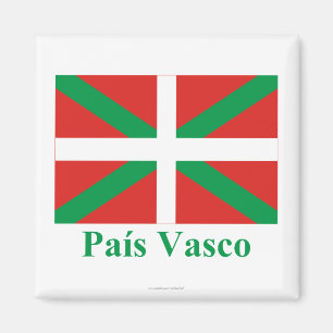 País Vasco (Euskadi) flagga med namn Magnet