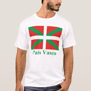 País Vasco (Euskadi) flagga med namn T-shirt