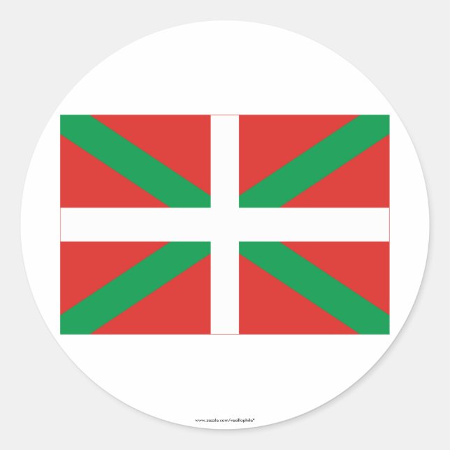 País Vasco (Euskadi) flagga Runt Klistermärke (Framsida)