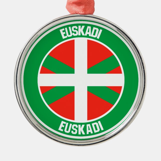 País Vasco Round Emblem Julgransprydnad Metall (Framsidan)