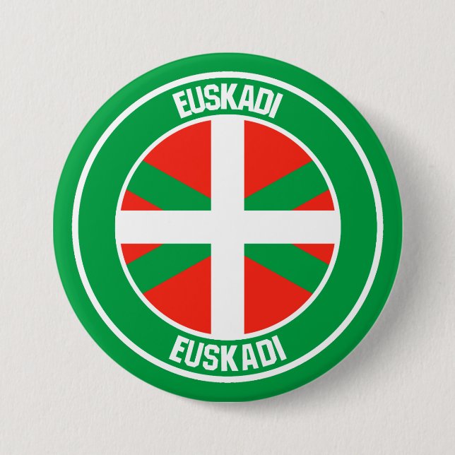 País Vasco Round Emblem Knapp (Framsida)