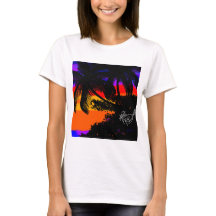 Paisagem por do sol com coqueiros