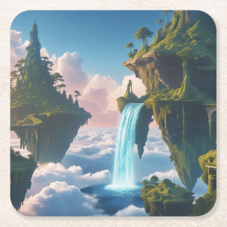 Paisaje de montañas flotantes underlägg papper kvadrat