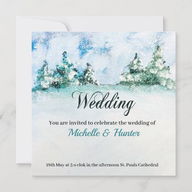 Paisaje Invernal en Tonos Azules Inbjudningar (Framsida)