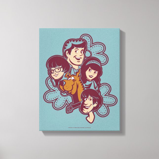 Paisely Flower Scooby-Doo och Gang Canvastryck (Framsida)