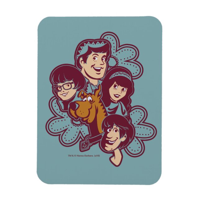 Paisely Flower Scooby-Doo och Gang Magnet (Vertikal)