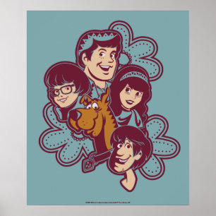 Paisely Flower Scooby-Doo och Gang Poster