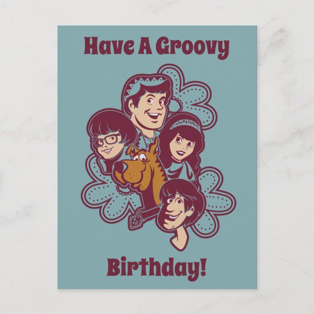 Paisely Flower Scooby-Doo och Gang Vykort (Framsida)
