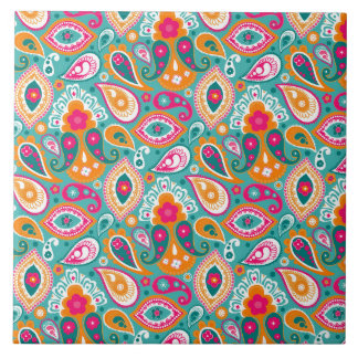 Paisley 70s 60s Boho Retro Kakelplatta