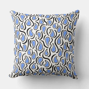 Paisley Abstrakt 230523 - Baby blue, B&W Kudde