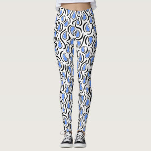 Paisley Abstrakt 230523 - Baby blue, B&W Leggings