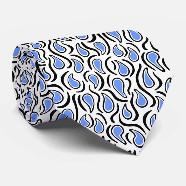 Paisley Abstrakt 230523 - Baby blue, B&W Slips (Rullad)