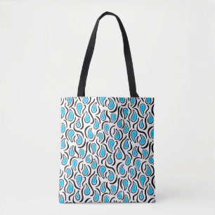 Paisley Abstrakt 230523 - Himlar Blue, B&W Tygkasse