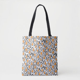 Paisley Abstrakt 230523 - Ljust Orange, B&W Tygkasse