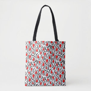 Paisley Abstrakt 230523 - Red, Black and White Tygkasse