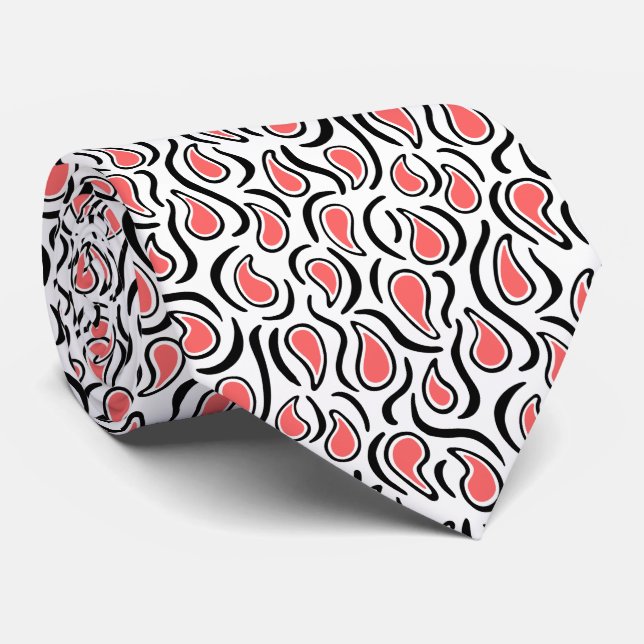 Paisley Abstrakt 230523 - Tropisk Rosa, B&W Slips (Rullad)