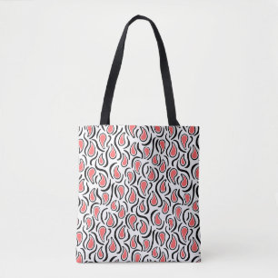 Paisley Abstrakt 230523 - Tropisk Rosa, B&W Tygkasse