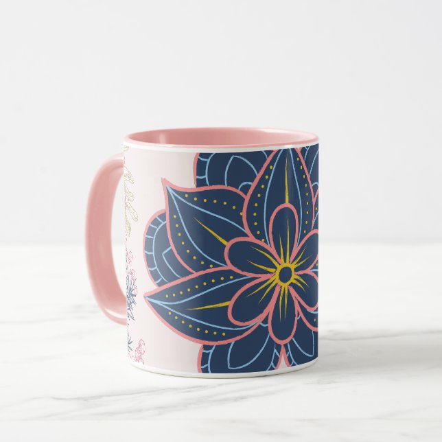 Paisley Art, Blue and Lila Graphic Mugg (Framsida vänster)