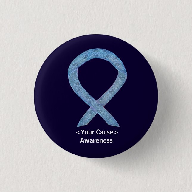 Paisley Awareness Ribbon Personlig Button Stift Knapp (Framsida)