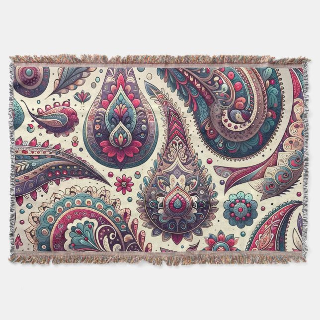 Paisley Background Mönster Filt (Framsidan)