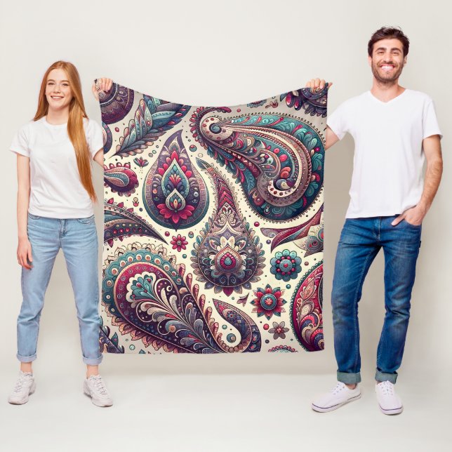 Paisley Background Mönster Fleecefilt (På plats)