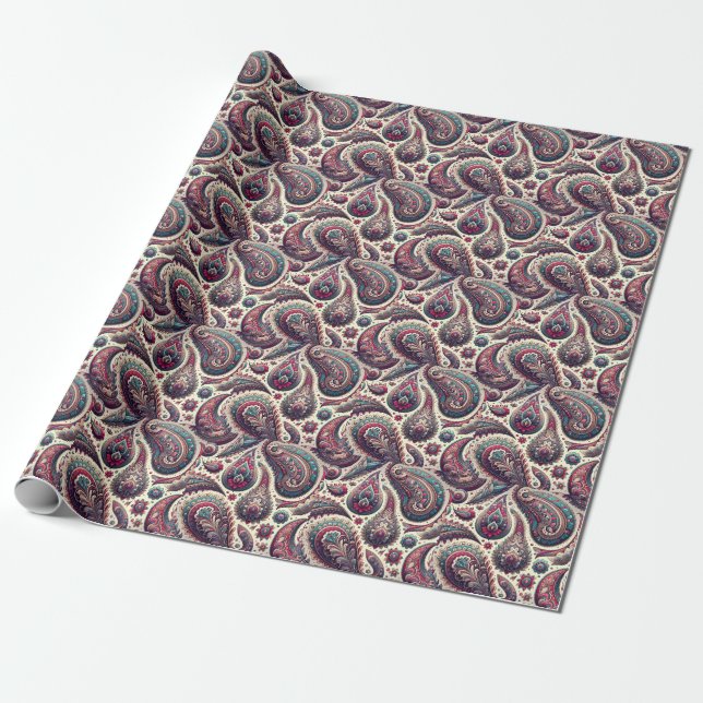 Paisley Background Mönster Presentpapper (Utrullad)