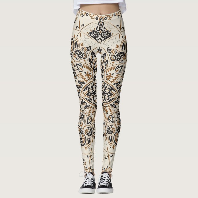 Paisley Bandana Print Silke Design Leggings (Framsida)